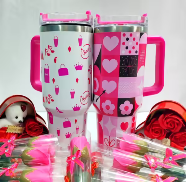 Vaso térmico estampado diseño amor